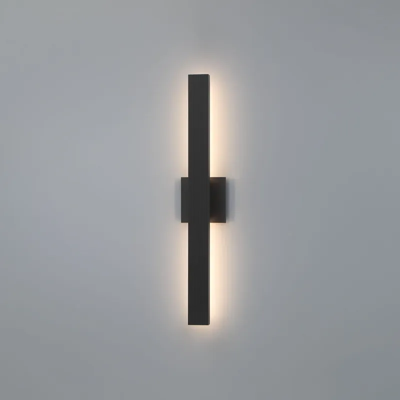Golden Lighting Enso Integrated LED 24" Outdoor Wall in Textured Black — Golden Lighting LED Wall Lights  2700K