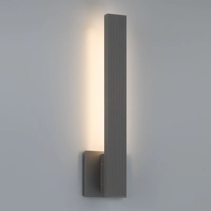 Golden Lighting Enso Integrated LED 18" Outdoor Wall in Smooth Grey — Golden Lighting LED Wall Lights  
