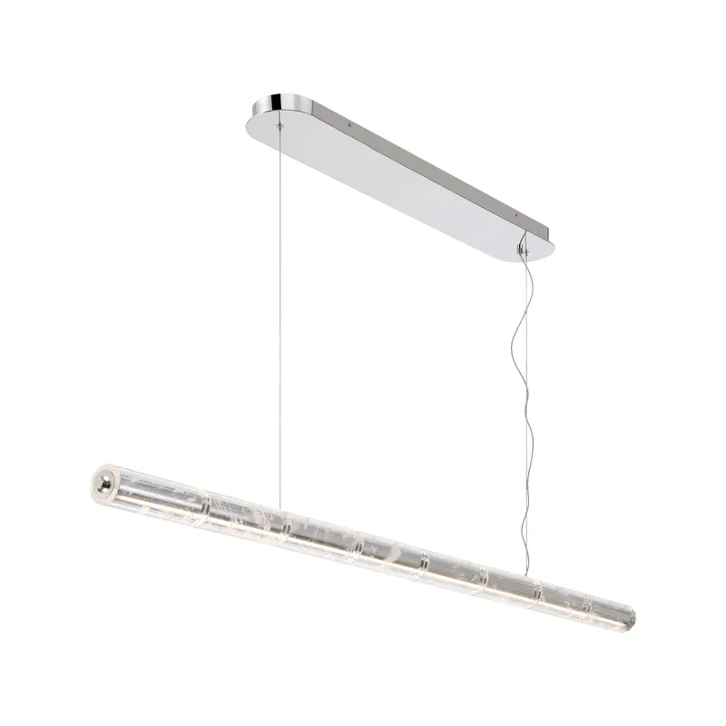 Golden Lighting Crystallo Integrated LED Island Light in Polished Nickel — Golden Lighting LED Pendant Lights  3000K
