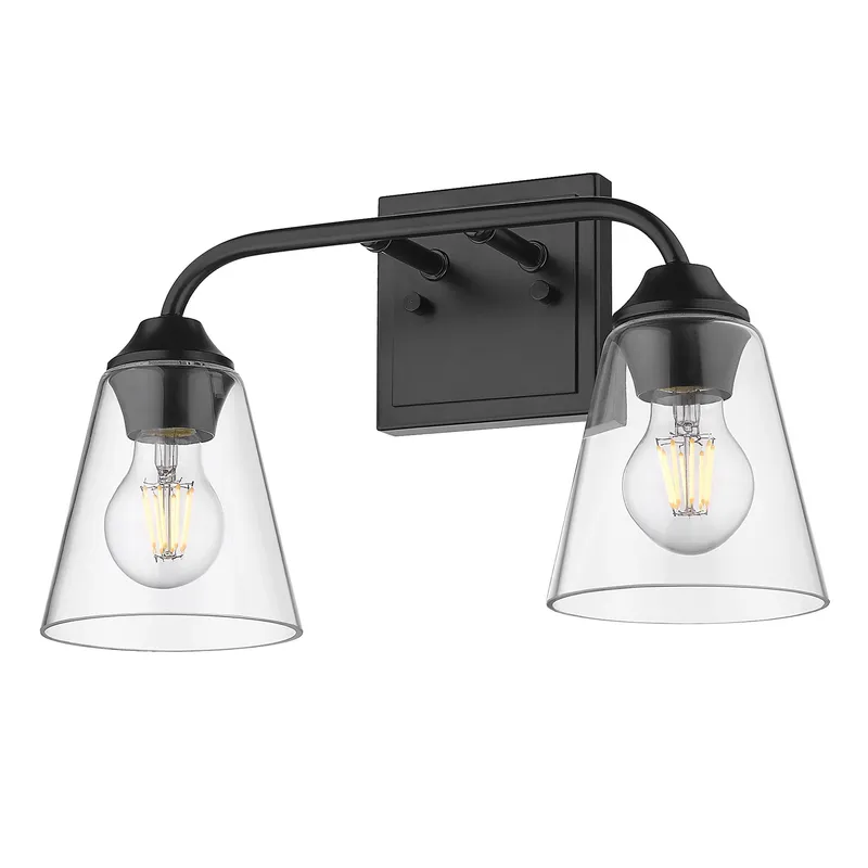 Golden Lighting Ormond 2-light Vanity in Matte Black — Golden Lighting LED Wall Lights 60.0W 
