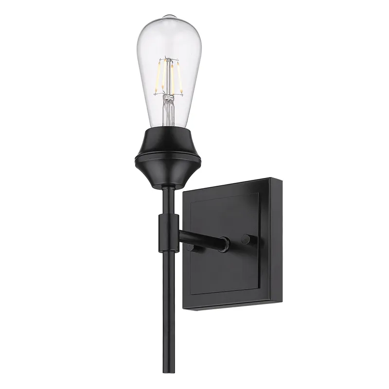 Golden Lighting Ormond 1-light Vanity in Matte Black — Golden Lighting LED Wall Lights 60.0W 