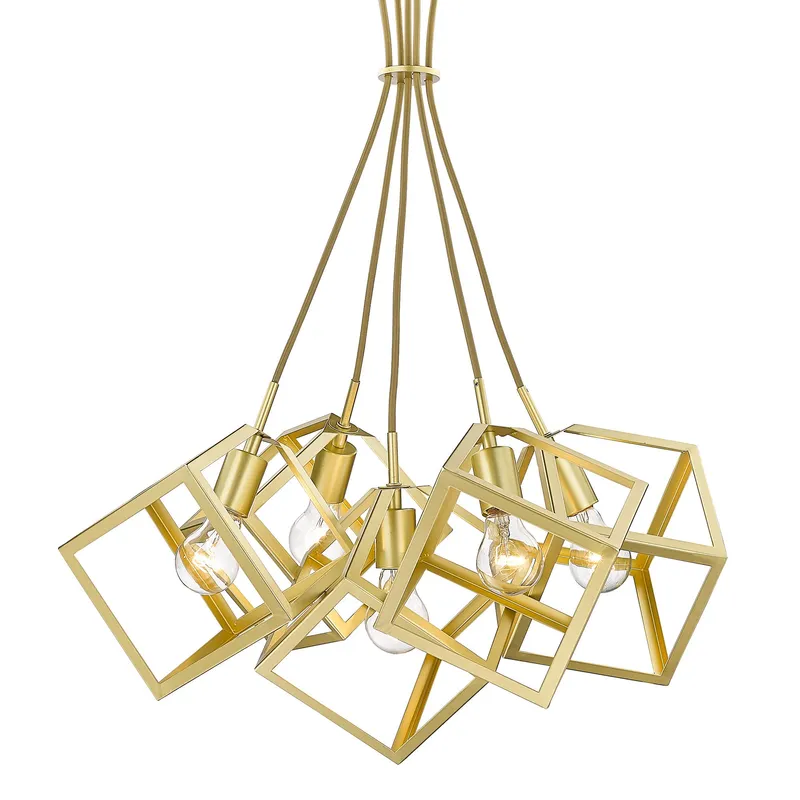Golden Lighting Cassio 5-light Chandelier in Olympic Gold — Golden Lighting LED Pendant Lights  