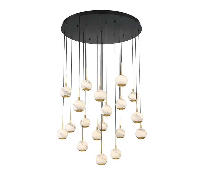 BAVENO 10205-02, 19 Light Round LED Chandelier — Lib&Co. LED Pendant Lights 195.7W 3000K