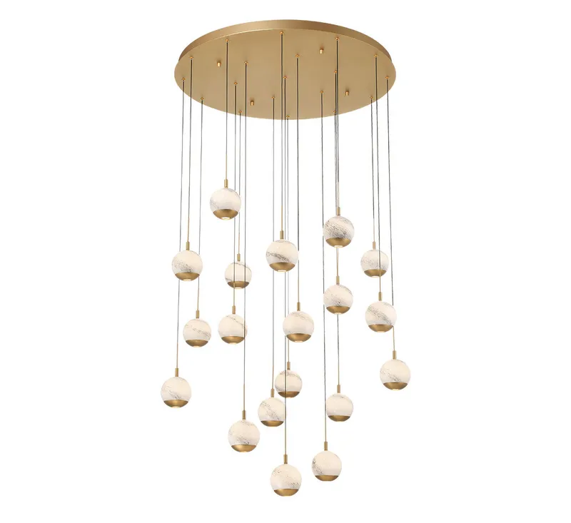 BAVENO 10205-030, 19 Light Round LED Chandelier — Lib&Co. LED Pendant Lights 195.7W 3000K