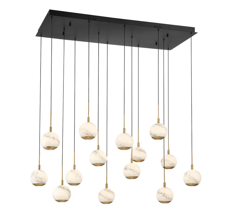 BAVENO 10209-02, 14 Light Rectangular LED Chandelier — Lib&Co. LED Pendant Lights 144.2W 3000K
