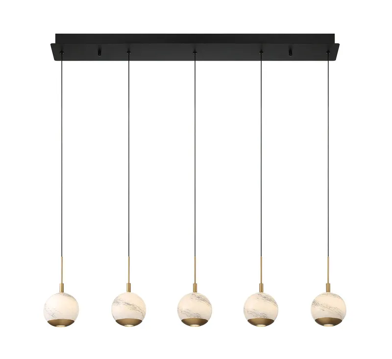 BAVENO 10208-02, 5 Light Linear LED Chandelier — Lib&Co. LED Linear Lights 51.5W 3000K