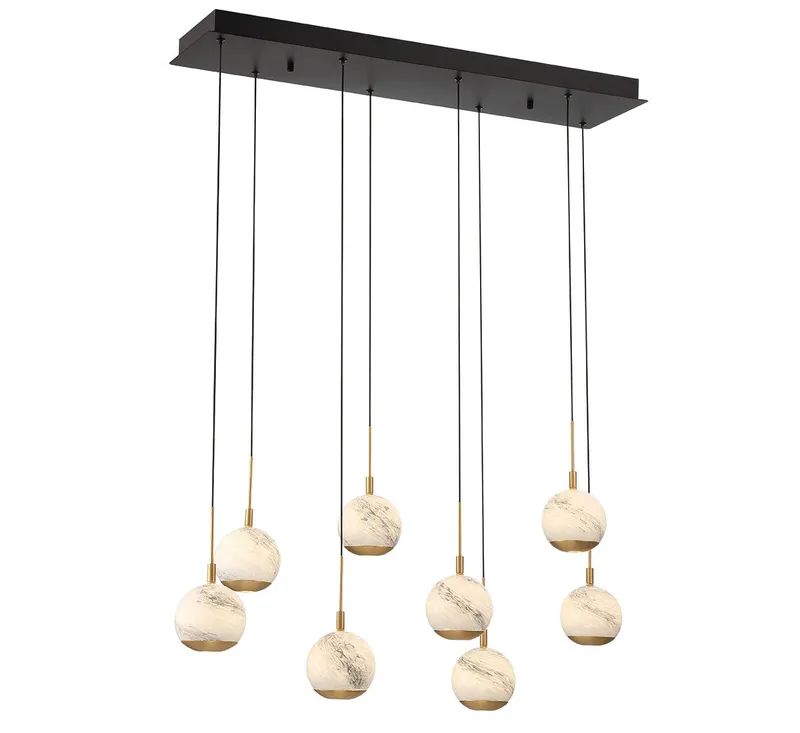 BAVENO 10207-02, 8 Light Rectangular LED Chandelier — Lib&Co. LED Pendant Lights 82.4W 3000K