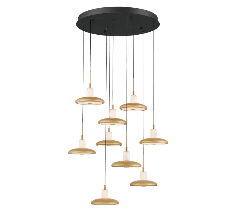 MANTOVA 12254-02, 9 Light Round LED Chandelier — Lib&Co. LED Pendant Lights 90.0W 3000K
