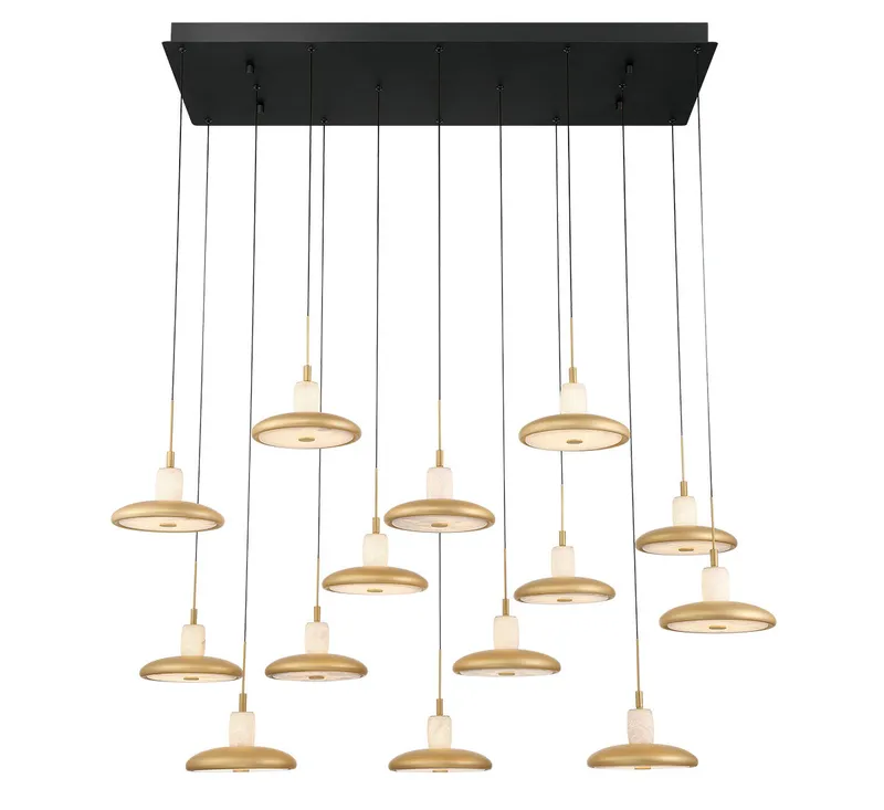 MANTOVA 12259-02, 14 Light Rectangular LED Chandelier — Lib&Co. LED Pendant Lights 140.0W 3000K