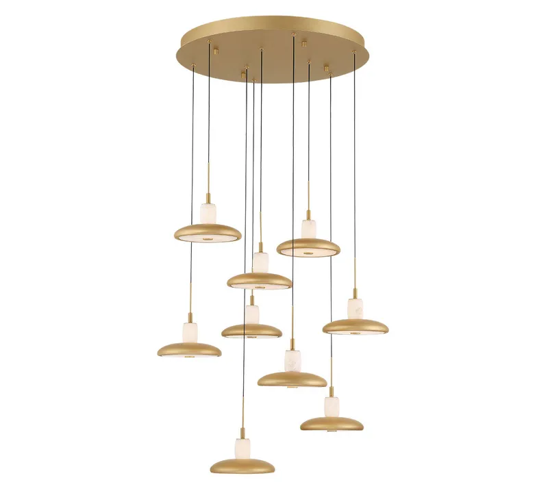 MANTOVA 12254-030, 9 Light Round LED Chandelier — Lib&Co. LED Pendant Lights 90.0W 3000K