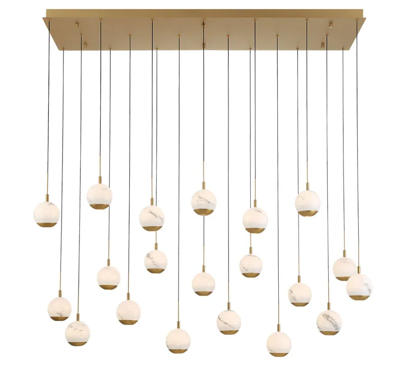 BAVENO 12240-030, 20 Light Rectangular LED Chandelier — Lib&Co. LED Pendant Lights 200.0W 3000K