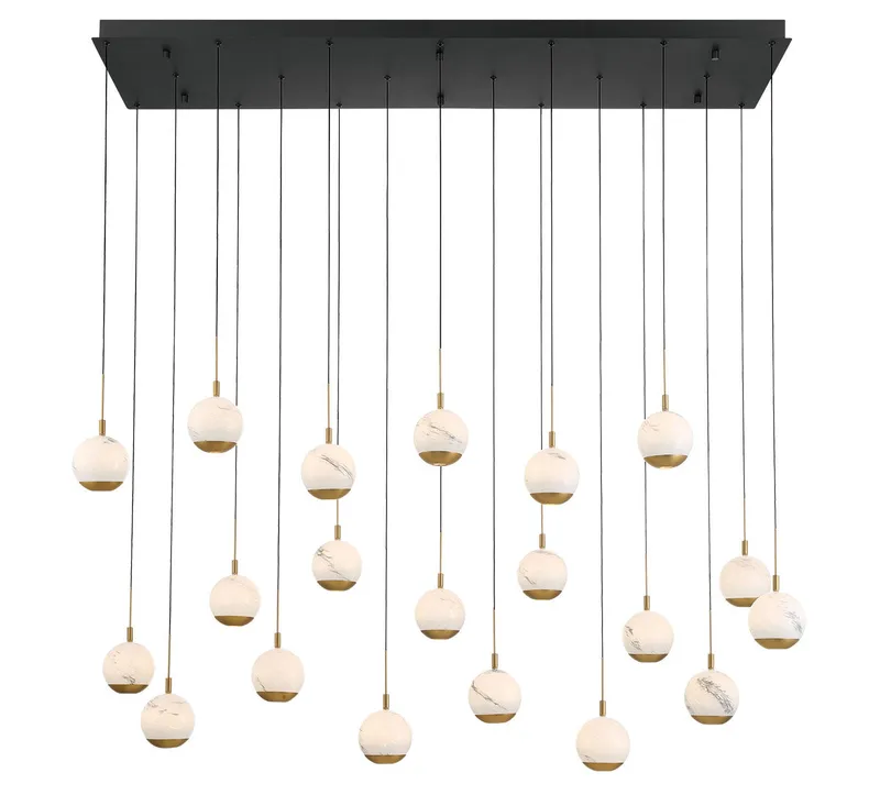 BAVENO 12240-02, 20 Light Rectangular LED Chandelier — Lib&Co. LED Pendant Lights 200.0W 3000K
