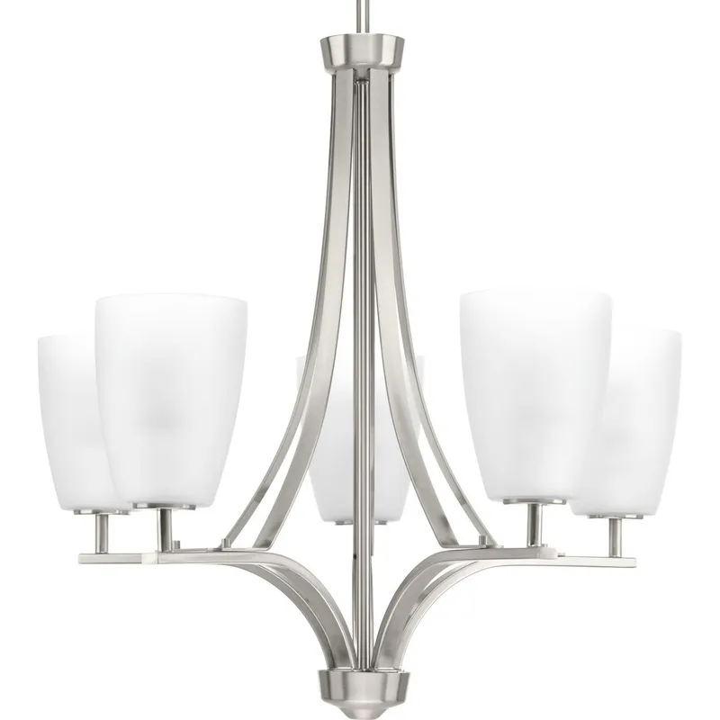 Leap Collection Five-Light Etched Opal Glass Chandelier Light — Progress Lighting LED Landscape Lights  
