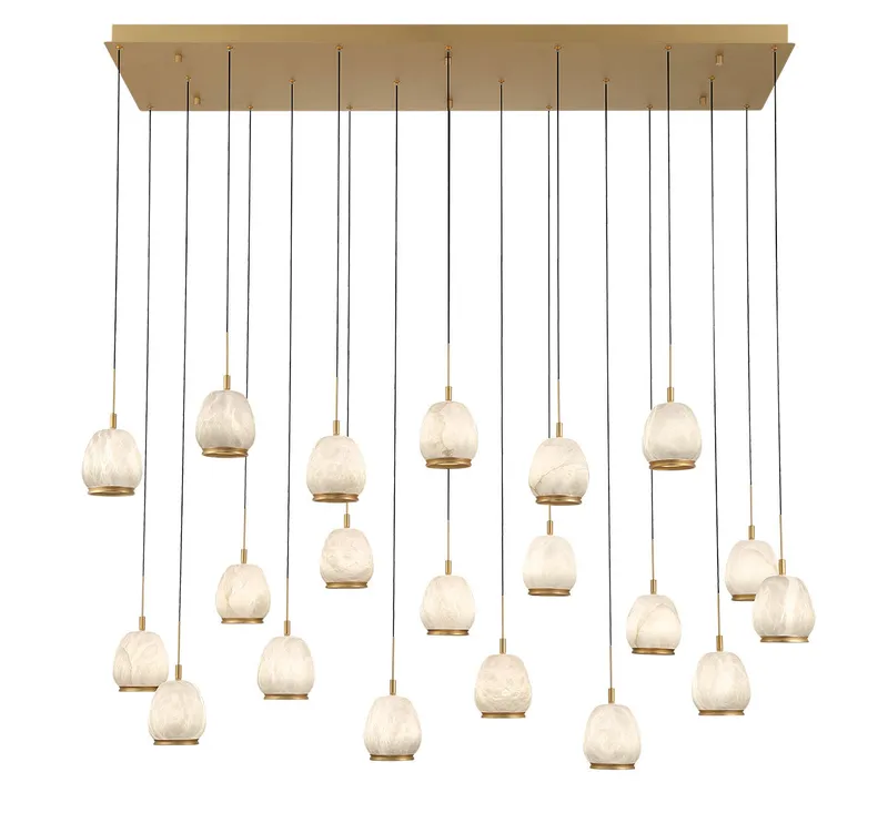 LUCIDATA 12250-030, 20 Light Rectangular LED Chandelier — Lib&Co. LED Pendant Lights 200.0W 3000K
