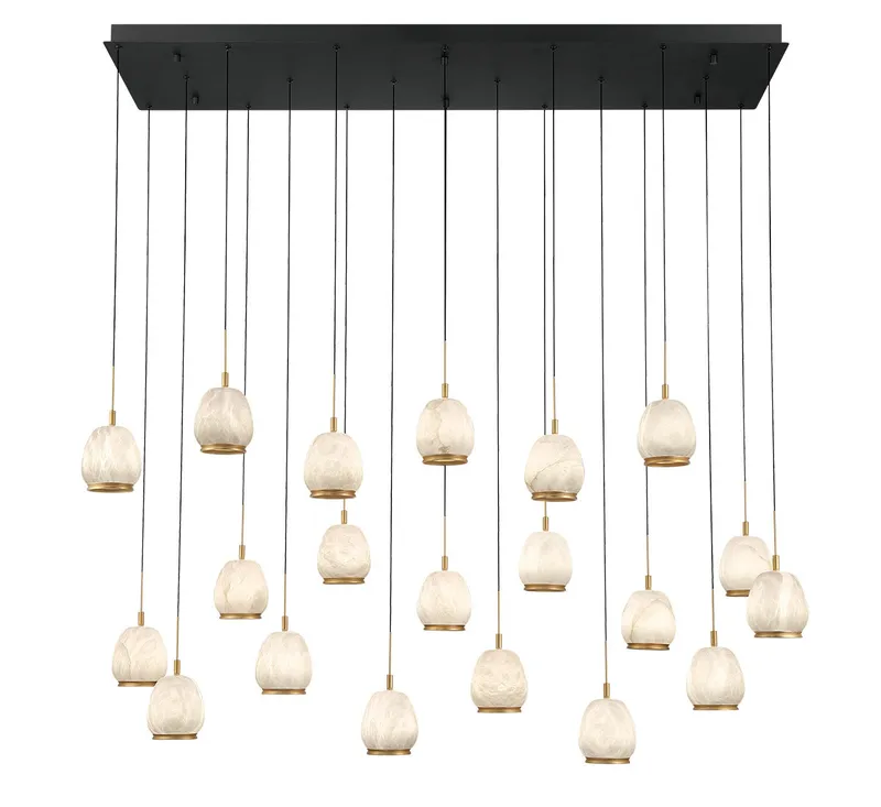 LUCIDATA 12250-02, 20 Light Rectangular LED Chandelier — Lib&Co. LED Pendant Lights 200.0W 3000K