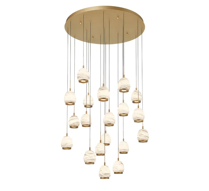 LUCIDATA 12138-030, 19 Light Round LED Chandelier — Lib&Co. LED Pendant Lights 190.0W 3000K