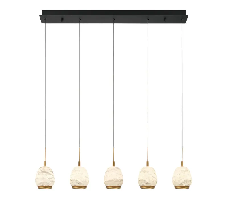 LUCIDATA 12141-02, 5 Light Linear LED Chandelier — Lib&Co. LED Linear Lights 50.0W 3000K