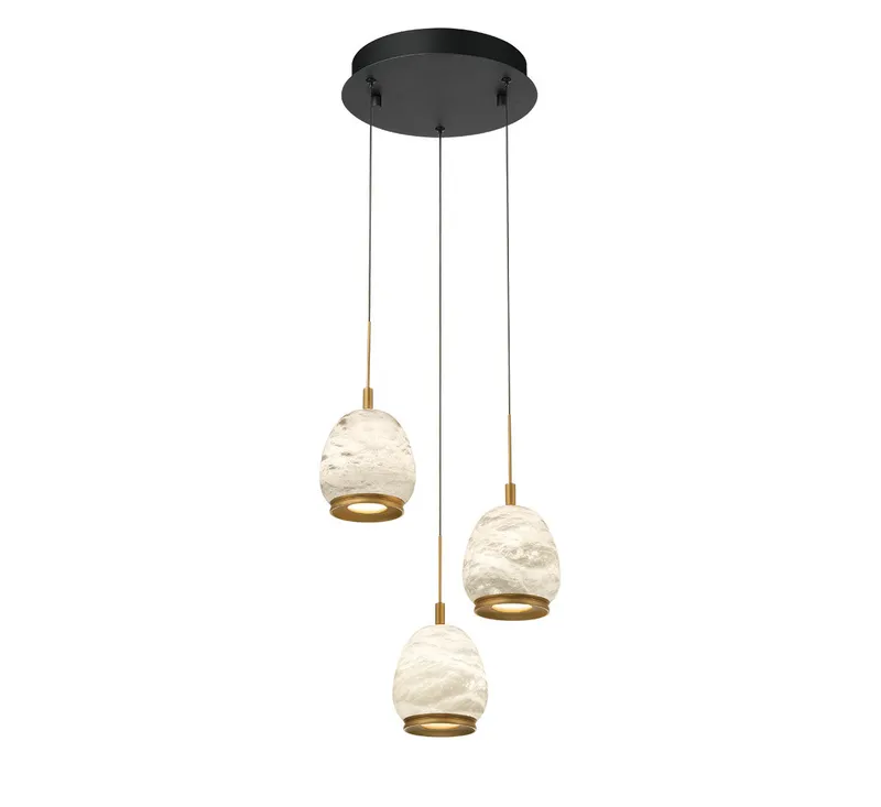 LUCIDATA 12136-02, 3 Light Round LED Pendant — Lib&Co. LED Pendant Lights 30.0W 3000K
