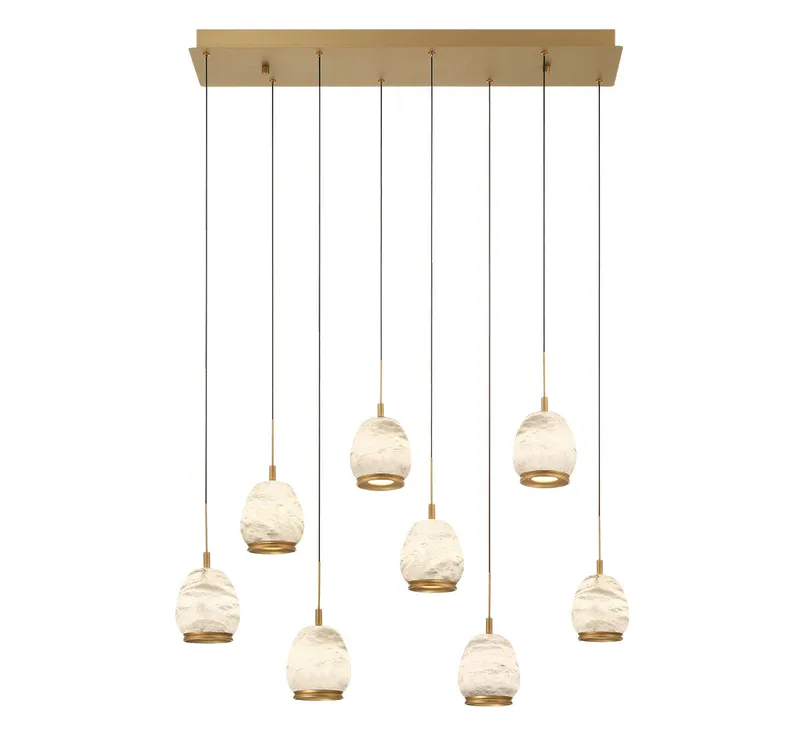 LUCIDATA 12140-030, 8 Light Rectangular LED Chandelier — Lib&Co. LED Pendant Lights 80.0W 3000K