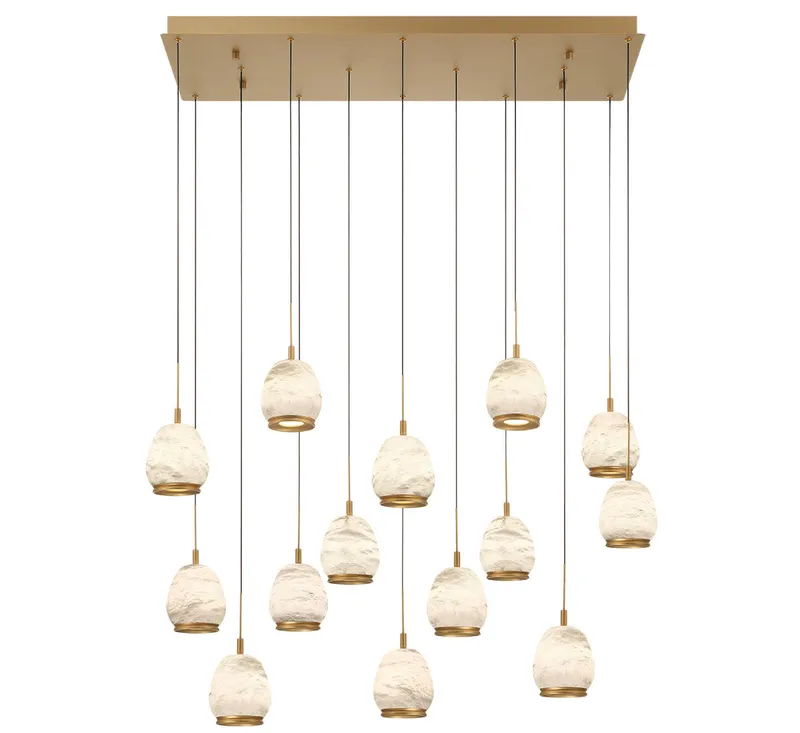 LUCIDATA 12142-030, 14 Light Rectangular LED Chandelier — Lib&Co. LED Pendant Lights 140.0W 3000K