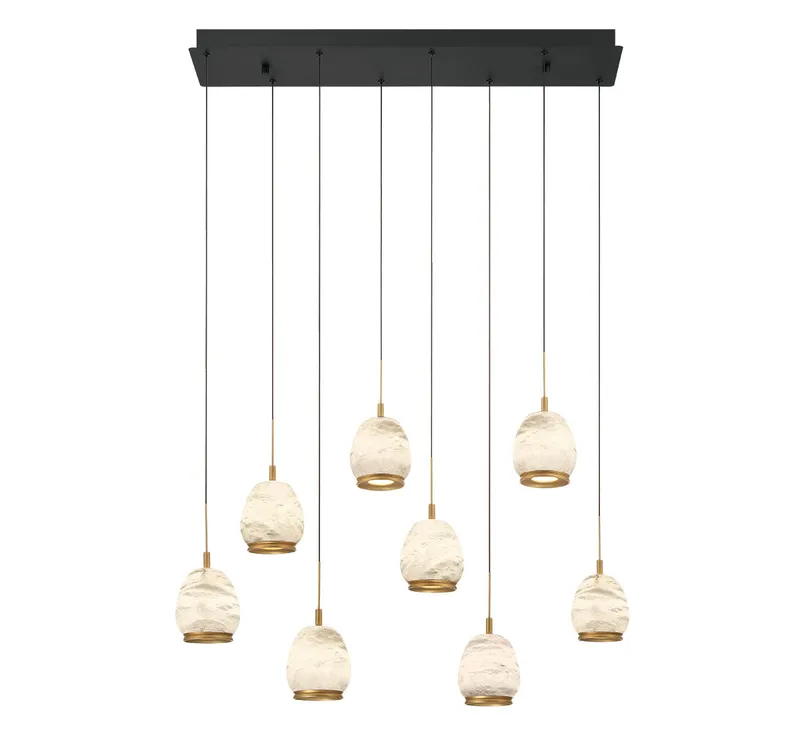 LUCIDATA 12140-02, 8 Light Rectangular LED Chandelier — Lib&Co. LED Pendant Lights 80.0W 3000K