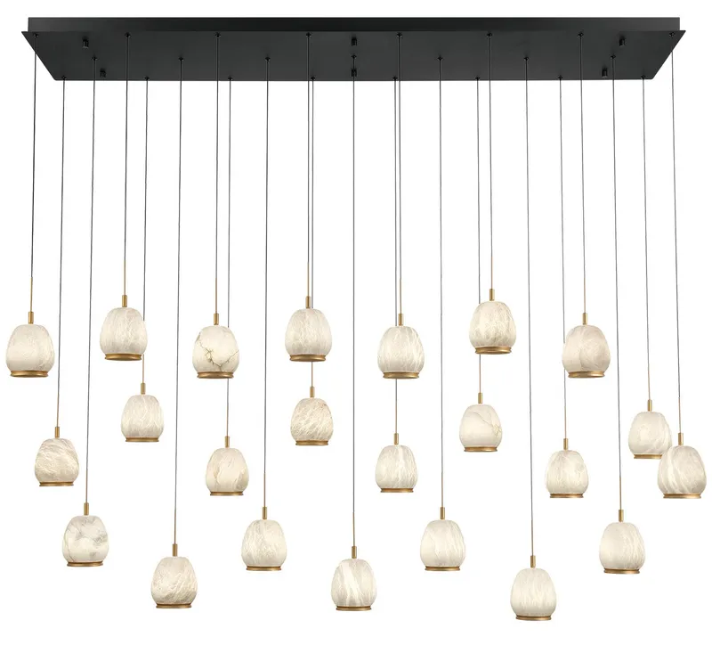 LUCIDATA 12251-02, 23 Light Rectangular LED Chandelier — Lib&Co. LED Pendant Lights 230.0W 3000K