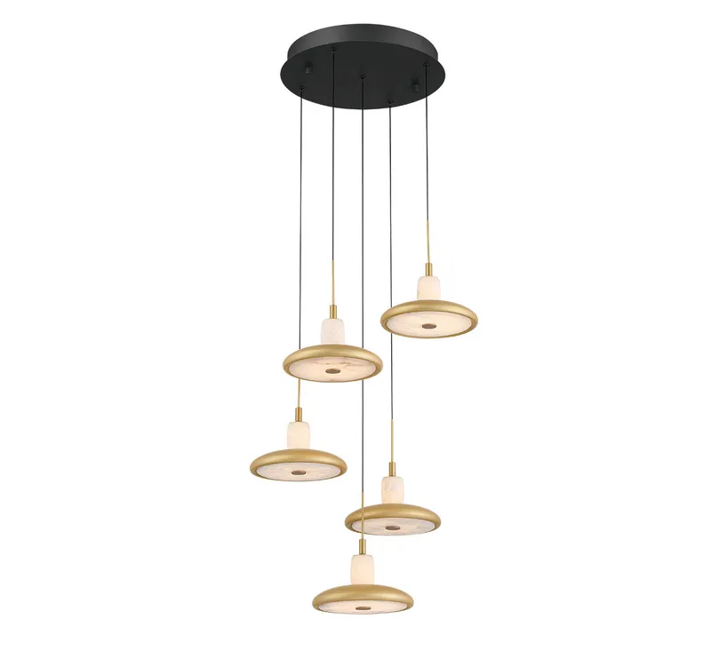 MANTOVA 12268-02, 5 Light Round LED Chandelier — Lib&Co. LED Pendant Lights 50.0W 3000K