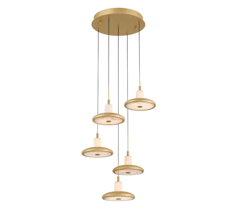 MANTOVA 12268-030, 5 Light Round LED Chandelier — Lib&Co. LED Pendant Lights 50.0W 3000K