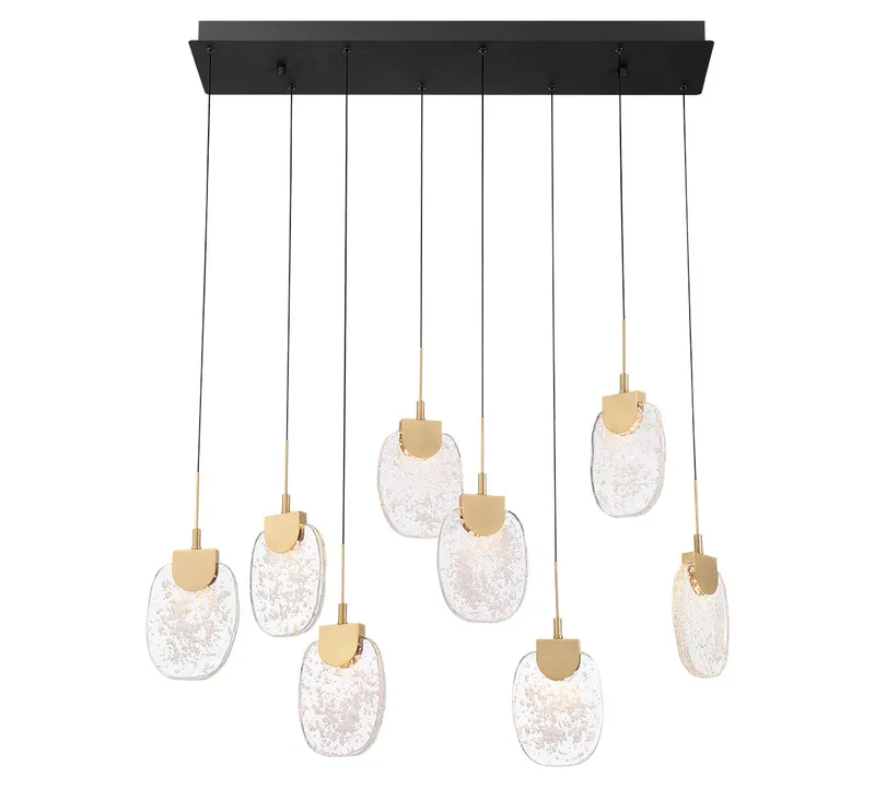 CASTELO 12293-02, 8 Light Rectangular LED Chandelier — Lib&Co. LED Pendant Lights 40.0W 3000K