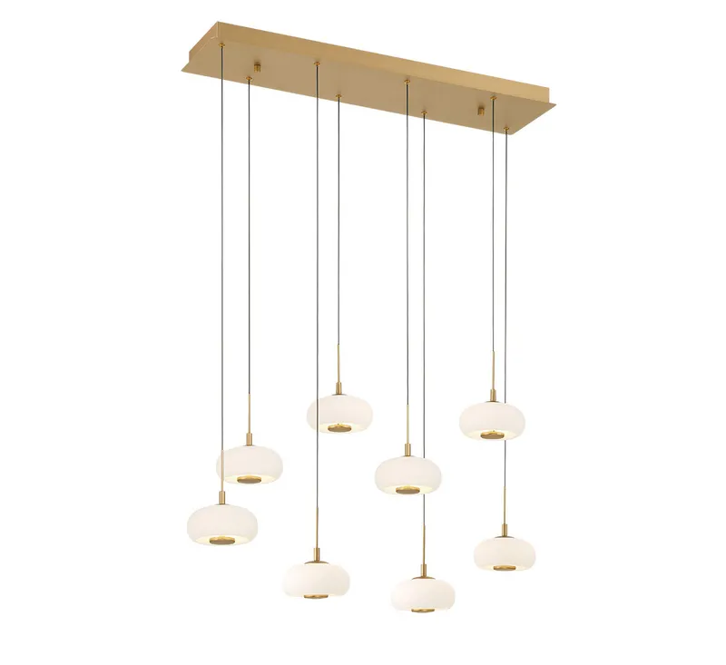 ADELFIA 10198-030, 8 Light Rectangular LED Chandelier — Lib&Co. LED Pendant Lights 60.0W 3000K