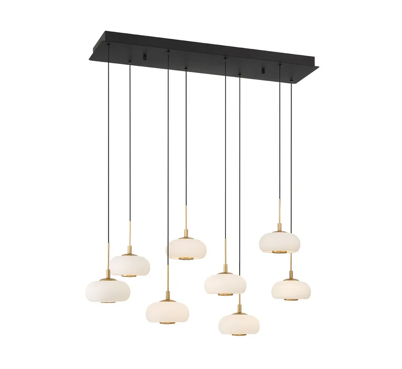 ADELFIA 10198-02, 8 Light Rectangular LED Chandelier — Lib&Co. LED Pendant Lights 60.0W 3000K