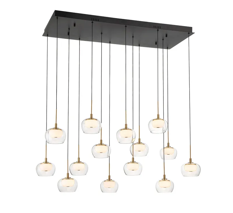 MANAROLA 10218-02, 14 Light Rectangular LED Chandelier — Lib&Co. LED Pendant Lights 107.8W 3000K