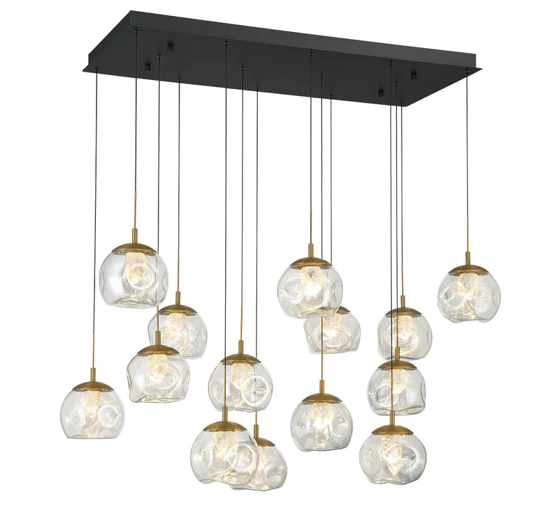 CAMERINO 12446-02, 14 Light rectangular LED Chandelier — Lib&Co. LED Pendant Lights 112.0W 3000K
