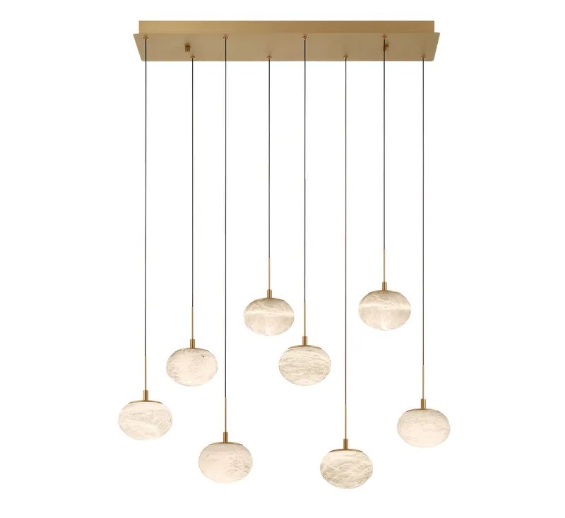 CALCOLO 12124-030,  8 Light Rectangular LED Chandelier — Lib&Co. LED Pendant Lights 64.0W 3000K