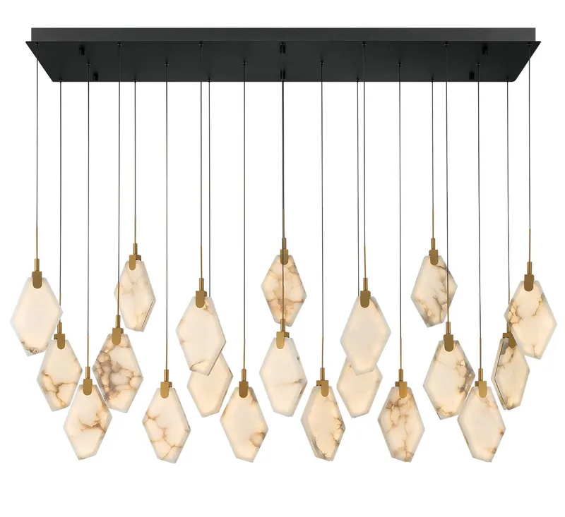 KOSMOS 12389-02, 20 Light Rectangular LED Chandelier — Lib&Co. LED Pendant Lights 180.0W 3000K