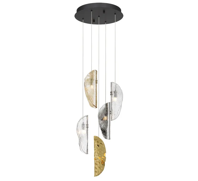 SORRENTO 12407-024-02, 5 Light Round LED Chandelier — Lib&Co. LED Pendant Lights 3.0W 3000K