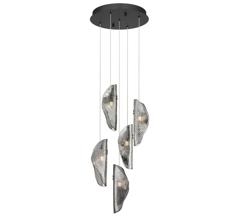 SORRENTO 12407-019-02, 5 Light Round LED Chandelier — Lib&Co. LED Pendant Lights 3.0W 3000K