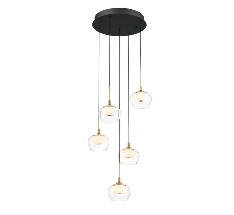 MANAROLA 12266-02, 5 Light Round LED Chandelier — Lib&Co. LED Pendant Lights 40.0W 3000K
