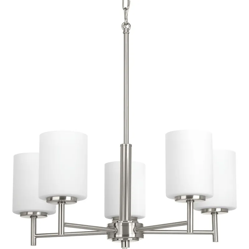 Replay Collection Five-Light Etched White Glass Chandelier Light — Progress Lighting LED Landscape Lights  