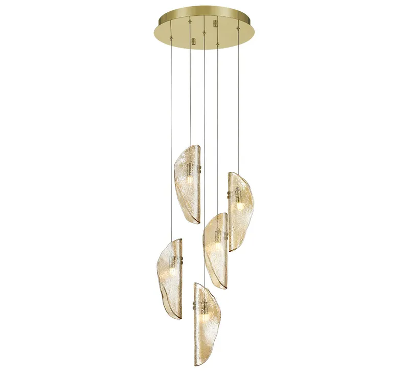 SORRENTO 12407-018-07, 5 Light Round LED Chandelier — Lib&Co. LED Pendant Lights 3.0W 3000K