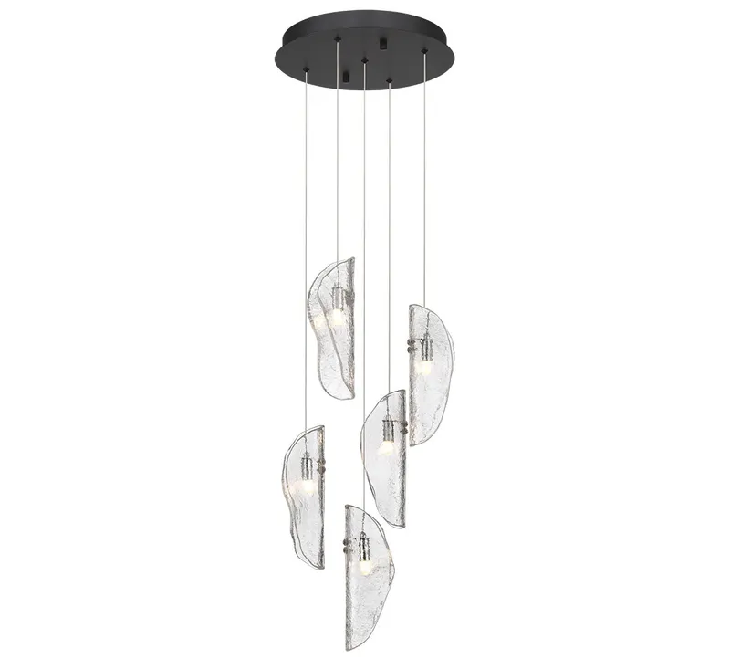 SORRENTO 12407-017-02, 5 Light Round LED Chandelier — Lib&Co. LED Pendant Lights 3.0W 3000K