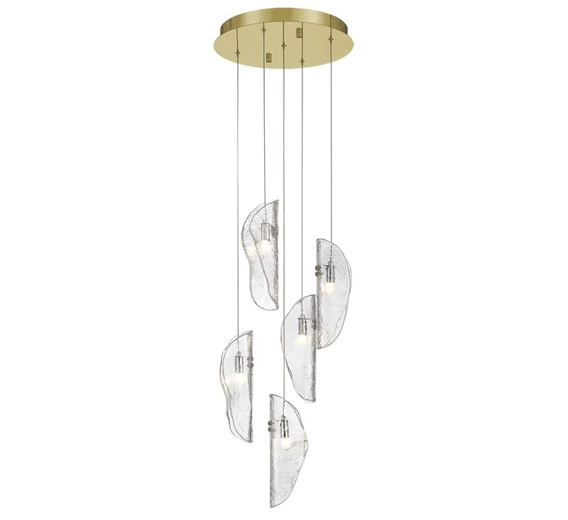 SORRENTO 12407-017-07, 5 Light Round LED Chandelier — Lib&Co. LED Pendant Lights 3.0W 3000K