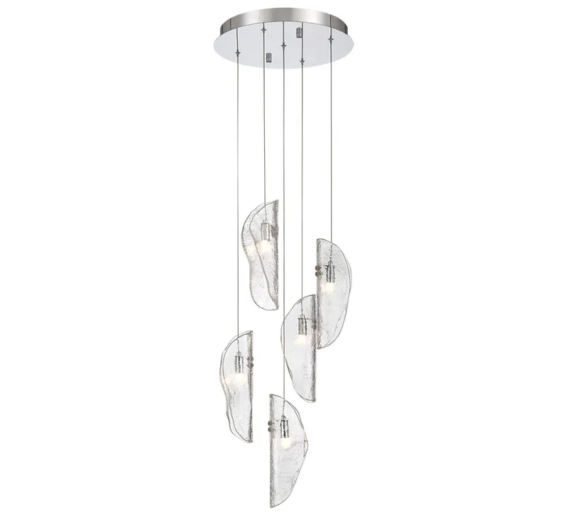SORRENTO 12407-017-01, 5 Light Round LED Chandelier — Lib&Co. LED Pendant Lights 3.0W 3000K