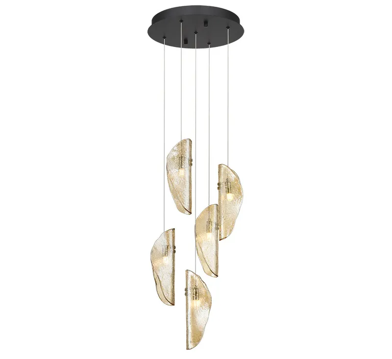 SORRENTO 12407-018-02, 5 Light Round LED Chandelier — Lib&Co. LED Pendant Lights 3.0W 3000K