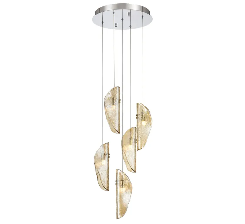 SORRENTO 12407-018-01, 5 Light Round LED Chandelier — Lib&Co. LED Pendant Lights 3.0W 3000K