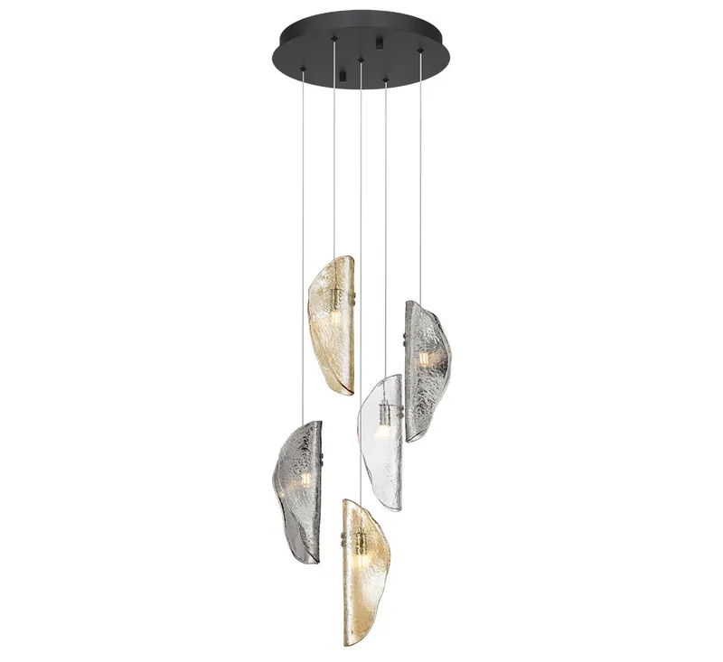 SORRENTO 12407-023-02, 5 Light Round LED Chandelier — Lib&Co. LED Pendant Lights 3.0W 3000K
