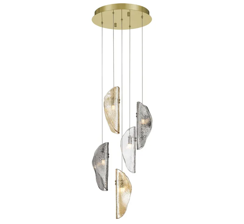 SORRENTO 12407-023-07, 5 Light Round LED Chandelier — Lib&Co. LED Pendant Lights 3.0W 3000K