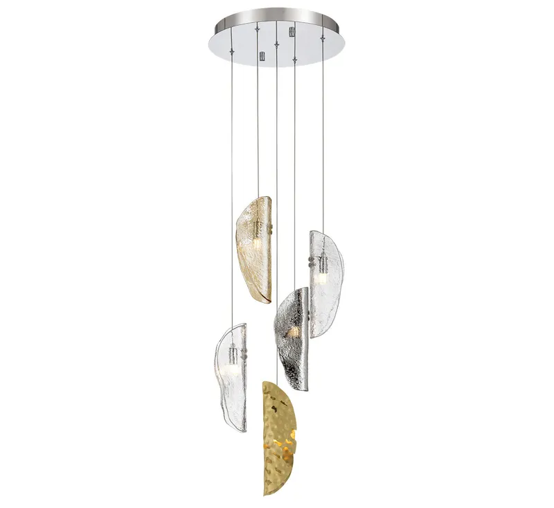 SORRENTO 12407-024-01, 5 Light Round LED Chandelier — Lib&Co. LED Pendant Lights 3.0W 3000K