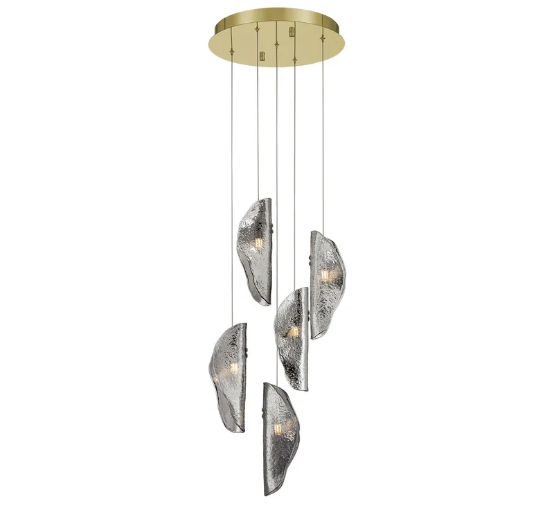 SORRENTO 12407-019-07, 5 Light Round LED Chandelier — Lib&Co. LED Pendant Lights 3.0W 3000K