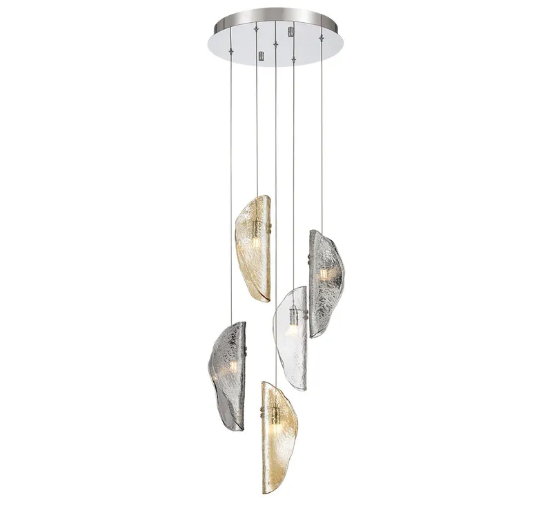 SORRENTO 12407-023-01, 5 Light Round LED Chandelier — Lib&Co. LED Pendant Lights 3.0W 3000K